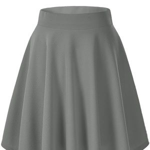 Urban CoCo Gray Women's Stretchy Flared Skater Skirt- Medium